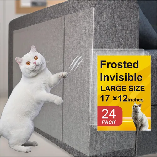 Vista 11 de Protector de muebles para arañazos para gatos, paquete de 12 – [no reflectante] protectores de sofá mate esmerilados, cinta adhesiva invisible
