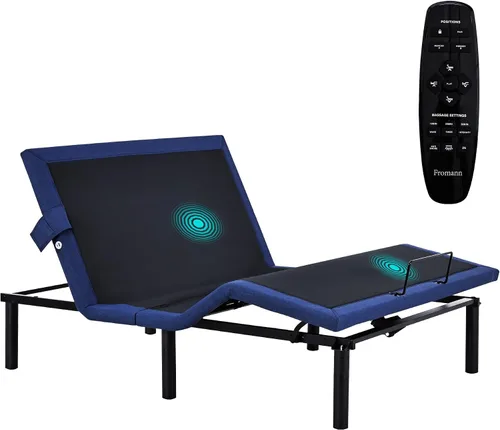 Vista 7 de Fromann Base de cama ajustable individual, base de cama ajustable con control remoto inalámbrico y puertos USB, gravedad cero, masaje, inclinación