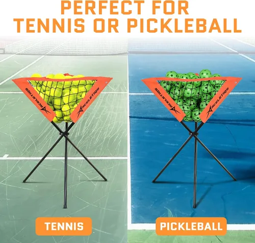 Vista 6 de ACELETIQS Baseball Softball Portable Batting Practice Ball Caddy, Use During Training and Drills, Save Your Back No More Bending, Holds up to 60