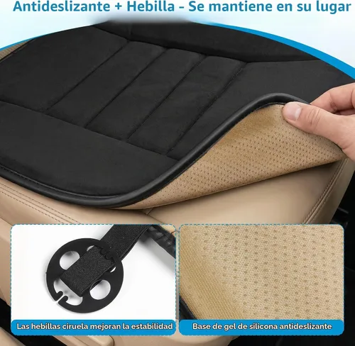 Vista 4 de Tsumbay Cojín de asiento de automóvil, funda de asiento de espuma viscoelástica con parte inferior antideslizante, ajuste universal