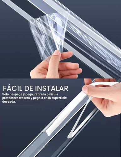 Vista 8 de Protector de esquina de pared transparente autoadhesivo (certificado como respetuoso con el medio ambiente), 6 protectores de esquina y protector