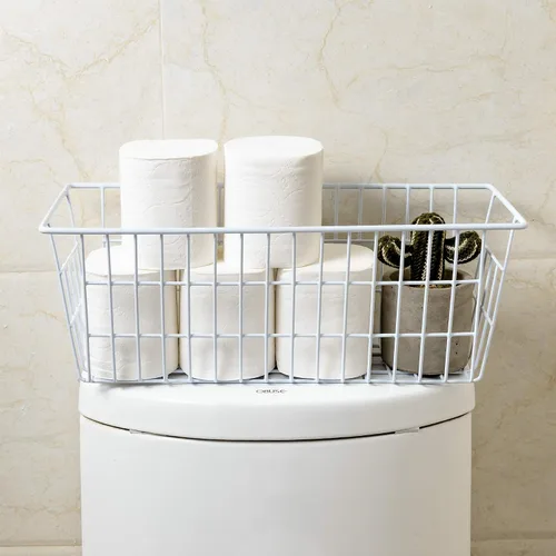 Vista 4 de iPEGTOP Juego de 6 cestas de almacenamiento de alimentos de alambre de metal con asas para organizar armarios de cocina, estante de despensa, baño