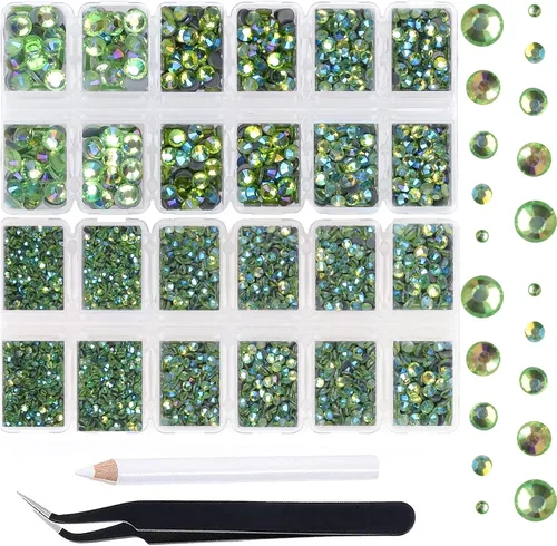 Vista 52 de 4500 unidades de diamantes de imitación de cristal de fijación en caliente con parte trasera plana HotFix gemas de cristal redondas de 0.079 Citrino