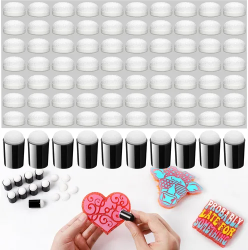 Vista 7 de MUBYOK Juego de 50 esponjas para dedos para manualidades de bricolaje en automóvil (colores aleatorios)