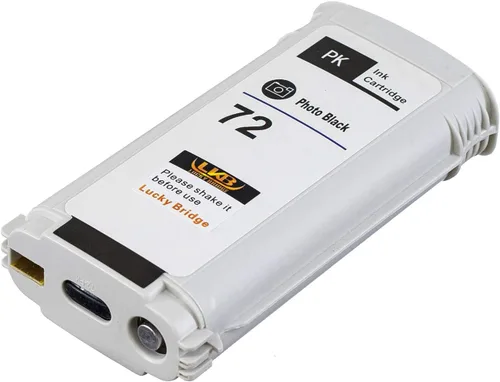Vista 2 de LKB 1PK - Cartucho de tinta compatible con HP72, color negro fotográfico, 4.4 fl oz, uso con impresora Designjet T1100 T1200 T1100ps T1120 SD-MFP