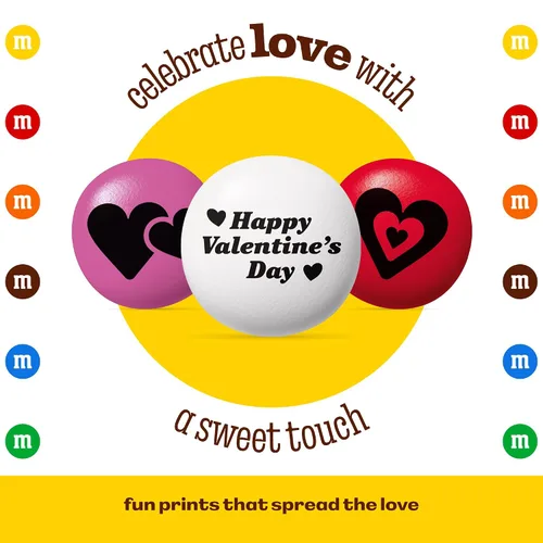Vista 3 de M&M'S - Caramelos de chocolate para el día de San Valentín, 30 paquetes individuales