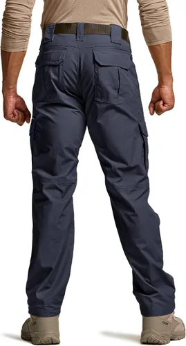 Vista 2 de CQR Pantalones tácticos para hombre, resistentes al agua, pantalones cargo Ripstop, ligeros EDC trabajo, senderismo, ropa para exteriores