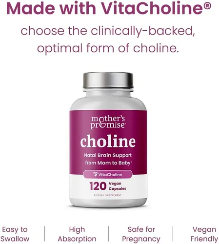Vista 4 de Mother's Promise Colina prenatal 550mg con VitaCholine®, 120 cápsulas veganas