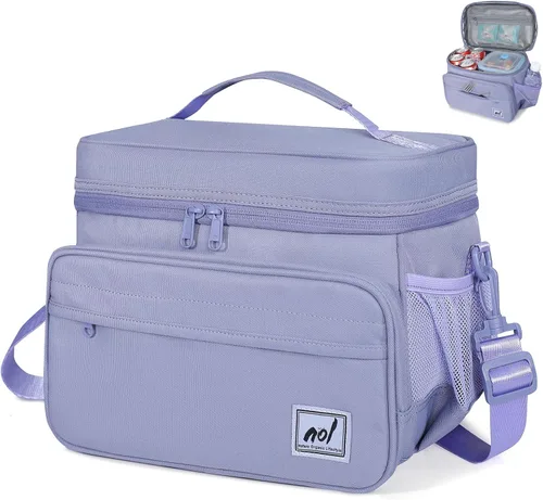 Vista 8 de NOL Natural Organic Lifestyle Loncheras totalmente aisladas para mujeres y hombres, bolsa enfriadora de nailon ligera para comidas de adultos