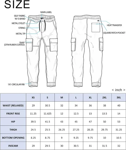 Vista 6 de Southpole Men's Basic Active Cargo Jogger Pants, Fleece & Tech Woven Nylon
