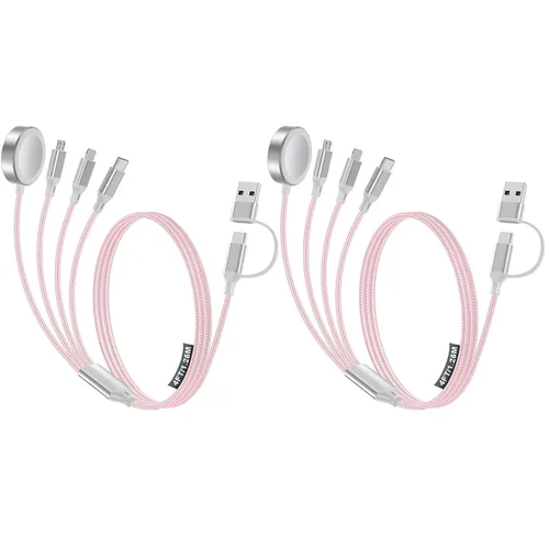 Vista 19 de Cable de carga múltiple para cargador de Apple Watch/cargador de iPhone, cable tipo C para iWatch Ultra/10-2/iPhone 17-11/Samsung S25-S20 1-negro