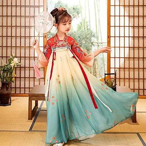 Vista 3 de AINIFU China Angel Hanfu - Vestidos de princesa de hadas para niñas de 4 a 16 años