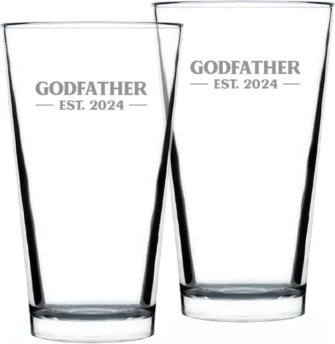 Vista 11 de Personalizado Padrino Est 20XX - Nuevo Vaso de Pinta de Propuesta de Padrino para Padrinos por Primera Vez - Vasos Personalizados en Negrita de 16 Oz