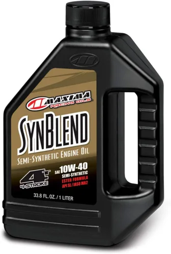 Vista 2 de Maxima Racing Oils 349128B-2PK Syn Blend4 10w40 Aceite Sintético Mezclado para Motor de Motocicleta Botella 1G, Paquete de 2