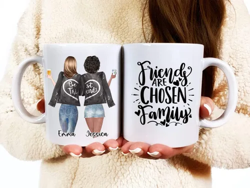 Vista 5 de Taza de café personalizada para mejores amigos, regalos de amistad, regalo de cumpleaños, tazas de café para mejores amigas para mujeres, niñas