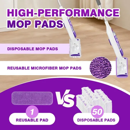 Vista 5 de HOMEXCEL Almohadillas de microfibra reutilizables para mopa Swiffer PowerMop, repuestos de almohadillas Power Mop para trapeador de spray