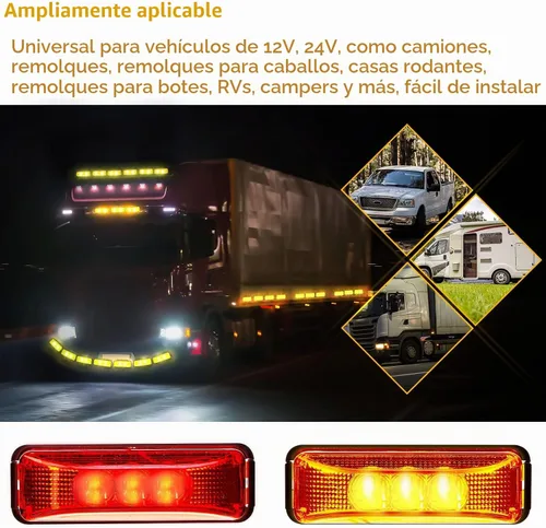 Vista 7 de Yahenda 20 Piezas Luces Marcadoras LED para Remolque de 3.9 Pulgadas con 3 LED, Luces Marcadoras Laterales Impermeables Rectangulares para Camión RV