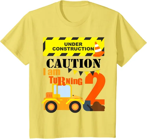 Vista 6 de Camiseta para niño de 2 años de edad con excavadora de cumpleaños para niños de 2ª construcción, Blanco, Kids 2