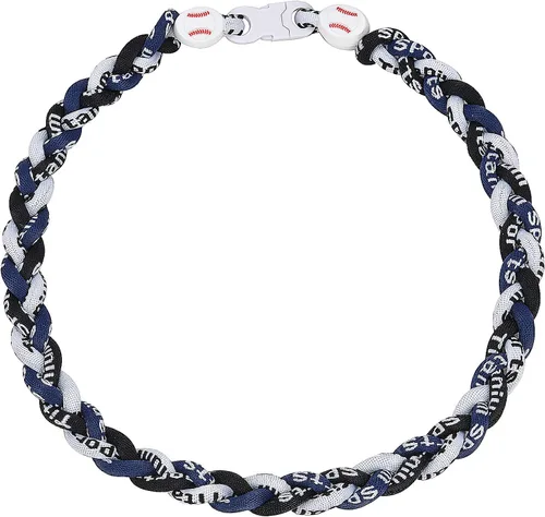 Vista 16 de Collar de béisbol de 18 pulgadas, regalos de goteo de béisbol, collares deportivos de tres trenzas, collares de titanio Tornado de cuerda deportiva