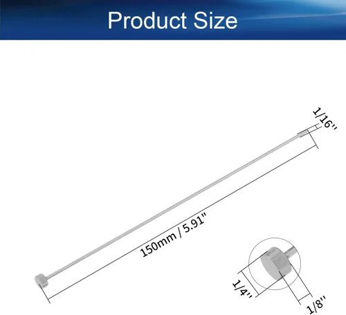 Vista 2 de Auniwaig 1/4 pulgadas de diámetro punta redonda Eyector Pin 6 pulgadas de longitud 65MN acero 48-50rc dureza molde accesorios para herramientas