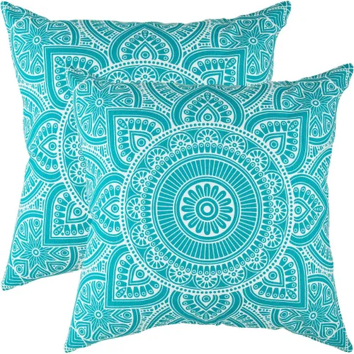 Vista 11 de TreeWool - Juego de 2 fundas para almohadas decorativas, diseño caleidoscopio, almohadas de cojín, cubierta deslizante para almohada y para el sofá