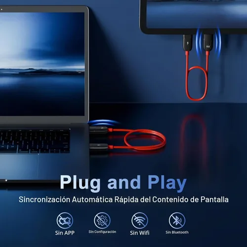 Vista 2 de Transmisor HDMI inalámbrico y receptor 4K Decodificar entrada 1080P Salida Negro