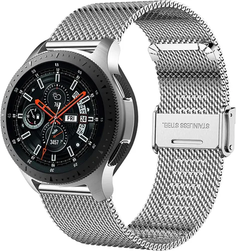 Vista 5 de Correa de reloj para Galaxy Watch de 1.81 pulgadas/Galaxy Watch 3 de 1.77 pulgadas, Gear S3 Frontier/Classic Band, correa de reloj de malla de acero