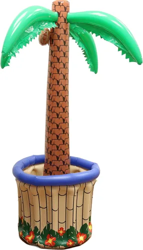 Vista 2 de GIFTEXPRESS Enfriador inflable de palmeras de 72 pulgadas, decoración de fiesta temática hawaiana tropical, perfecto para fiesta en la piscina