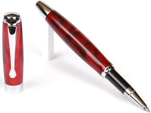 Vista 9 de Tuscany Black & Pearl Rollerball Pen - Cuerpo brillante marmoleado