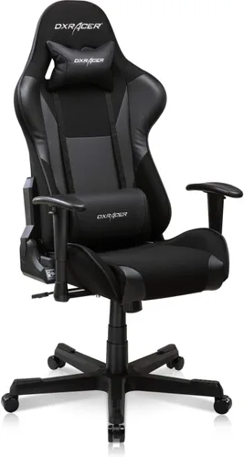 Vista 10 de DXRacer Formula - Silla ergonómica para computadora y videojuegos, reposacabezas de espuma viscoelástica, soporte lumbar, tela resistente al agua