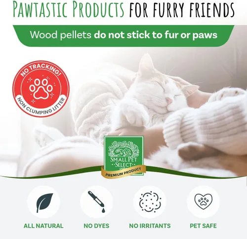 Vista 4 de Small Pet Select Arena peleada de pino prémium para gatos, arena 100% natural para gatitos, no se aglutina, sin rastreo de bajo polvo, diseñada