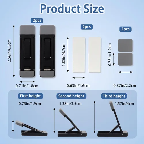 Vista 7 de Soporte pequeño de teclado para escritorio, elevador de teclado para escritorio, color negro Elevador de computadora autoadhesivo de metal