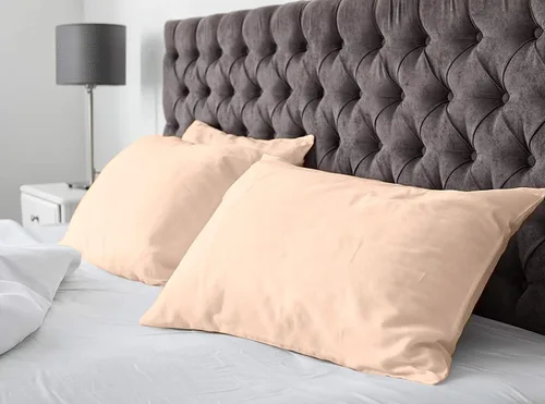 Vista 2 de Superity Linen Pillow Cases Queen Size - Open Enclosure - 2 Pack - 100% Soft and Comfortable Premium Cotton - Beige