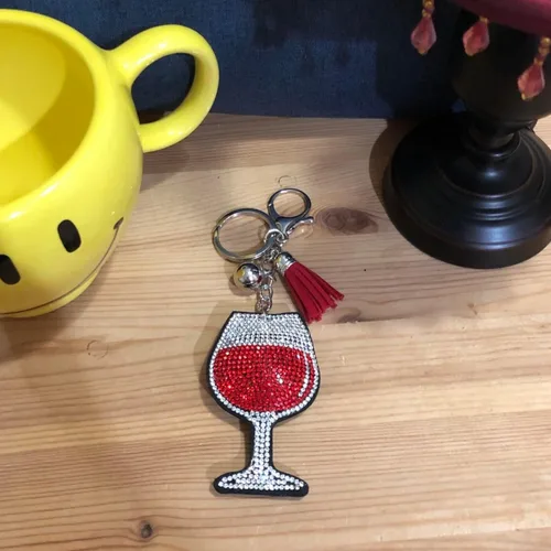 Vista 4 de Popfizzy Bling Keychain, Cute Keychain Accessories for Women and Girls, Rhinestone Car Keys Keychain
