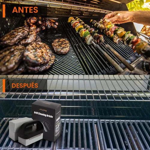 Vista 5 de Limpiador de parrilla, bloque de ladrillos de limpieza de plancha, ladrillos de limpieza de piedra resistente, piedra pómez de limpieza de parte