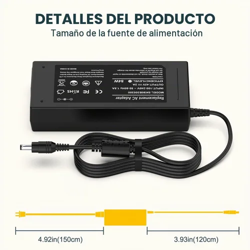 Vista 2 de Cargador de 42 V, 2 A para bicicleta eléctrica VIVI de 36 V; Jasion eb5; Aventon Pace 350