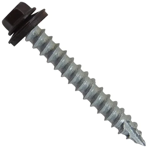 Vista 16 de TORNILLOS PARA TECHOS DE METAL #14: (250) Tornillos x 1" ABC GRIS Tornillo para techo de chapa metálica con cabeza hexagonal y arandela.