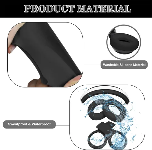 Vista 3 de Studio Pro 3 en 1 - Fundas de silicona para los oídos, antiarañazos, cubierta para la cabeza, para auriculares Beats Studio Pro, accesorios