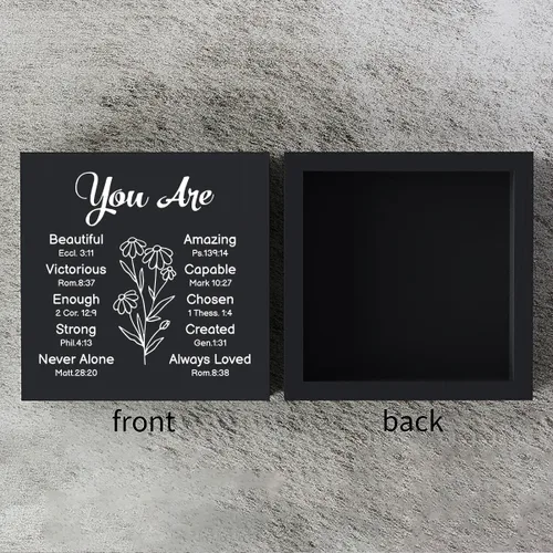 Vista 3 de Regalos religiosos para mujeres, regalos cristianos, caja de madera cristiana, decoración de escritorio, versículos de la Biblia, decoración