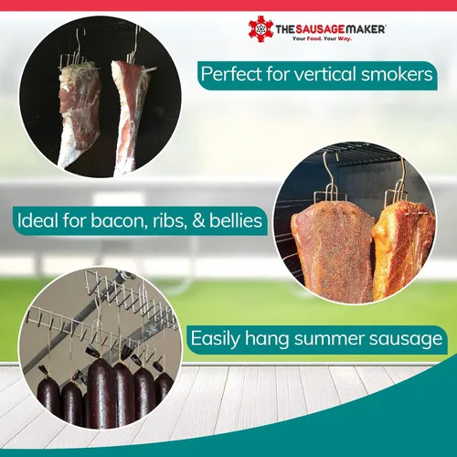 Vista 3 de The Sausage Maker® Colgador de Tocino de 6 Puntas de Doble Cara Ganchos para Carne de Acero Inoxidable SUS304, Accesorios de Gancho de Carnicero