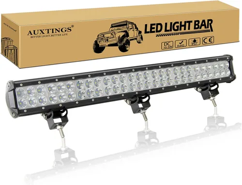 Vista 11 de AUXTINGS Barra de luz LED de trabajo de 12 pulgadas de 72 W con foco de inundación para todoterreno, para jeep, todoterreno, furgoneta, caravana