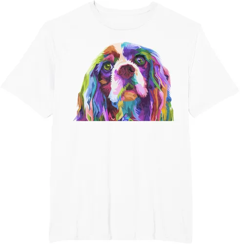 Vista 7 de Camiseta con diseño de Cocker Spaniel de arte pop para dueños de perros, Negro, S