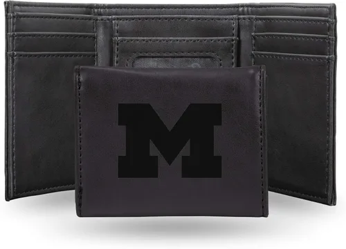 Vista 118 de NCAA Rico Industries - Billetera triple grabada con láser, con grabado láser, accesorio para hombre