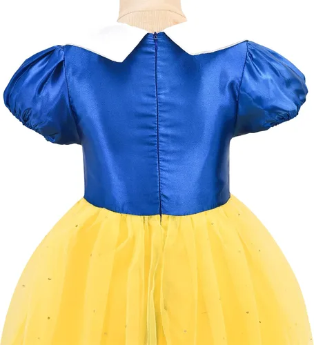 Vista 5 de Avady Girls Princess Costume for Snow White Birthday Party Halloween Christmas Dress Up Red