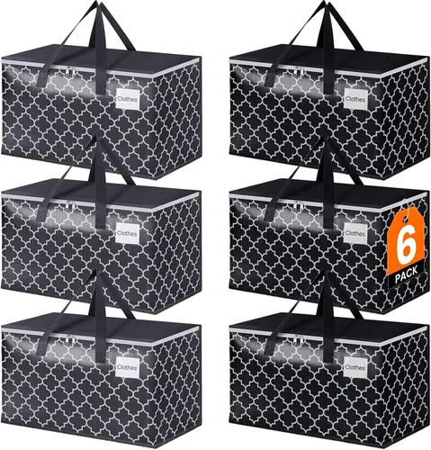 Vista 16 de Bolsas de mudanza extra grandes, bolsas de almacenamiento resistentes con cremallera superior y asas resistentes, suministros de mudanza
