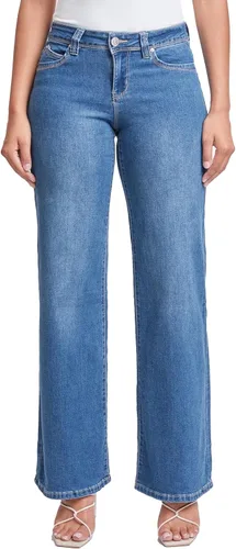 Vista 14 de YMI Pantalones de Elastano para Mujer YMI Jeans de Cintura Baja y Pierna Ancha Wannabettabutt