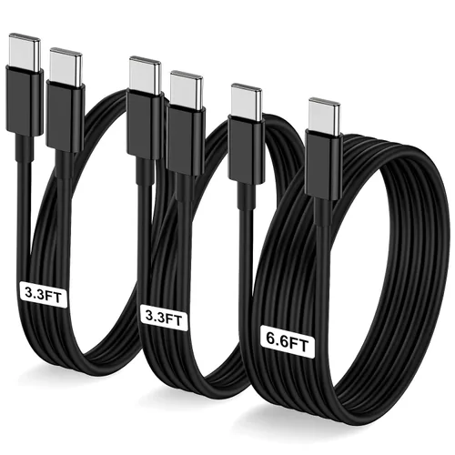 Vista 15 de LOFPYE Paquete de 3 cables USB C a USB C de 1 pie y 60 W, cable de carga rápida tipo C para iPhone Air 17 16e 16 15 Pro Plus Pro Max, para Galaxy