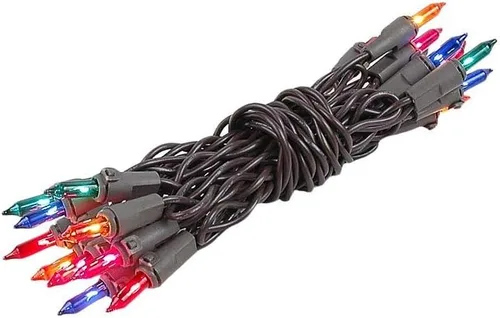 Vista 5 de Novelty Lights Mini cadena de luz verde azulado de 8.5 pies con 20 bombillas en cable marrón Non Connectable Incandescent Fairy Lights For Bottles