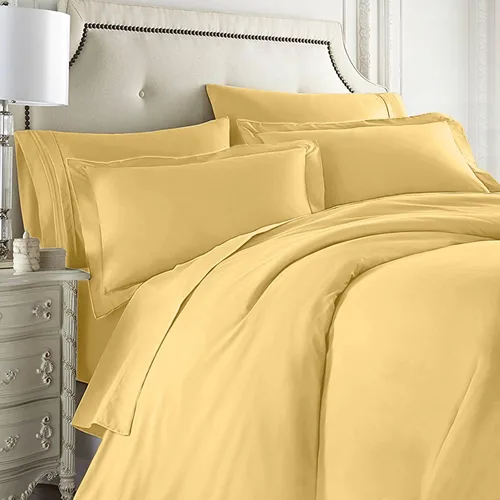 Vista 23 de Clara Clark Juego completo de ropa de cama de 5 piezas que incluye sábanas bajeras y planas, funda de edredón, fundas de almohada