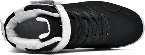 Vista 4 de KUXIE - Zapatos de piel,a la moda de corte alto para hombres, tenis casuales, para exteriores, entrenamiento